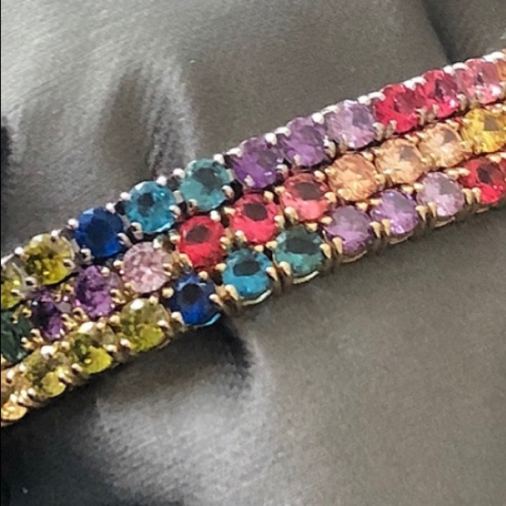 Color CZ Bracelet one row